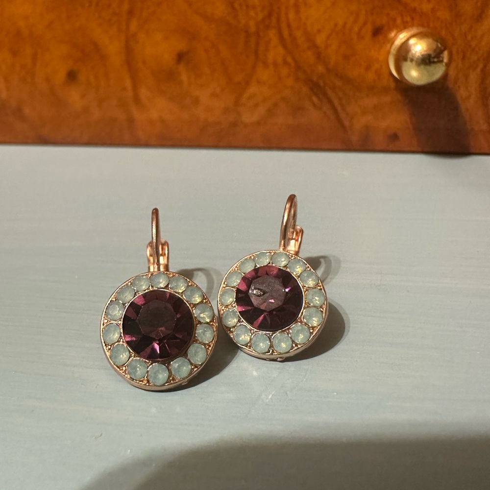 Purple and turquoise earrings